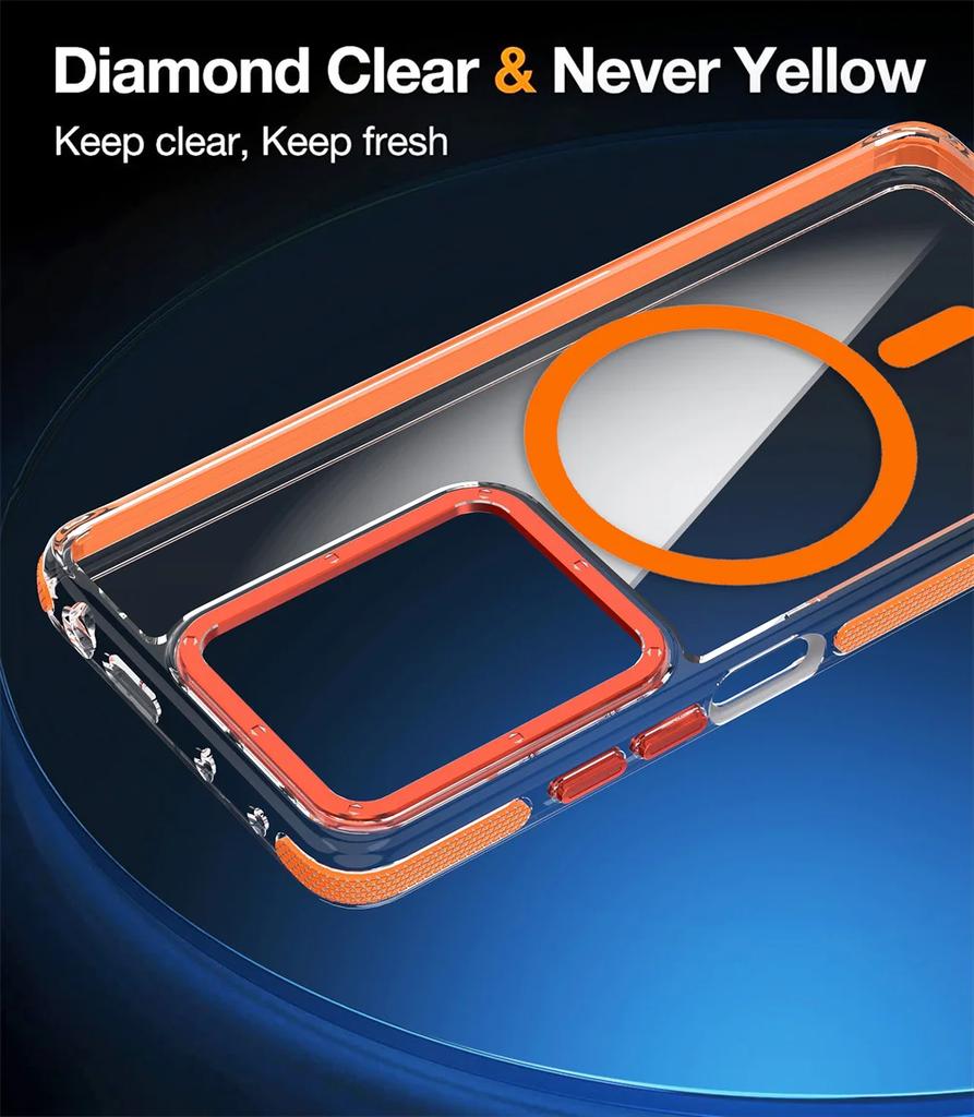 Luxury Shockproof Magnetic Clear Case for Redmi Note 14 13 12 Pro Plus 4G 5G  Magsafe Cover for Xiaomi PocoX7 Pro 14T Pro Fundas