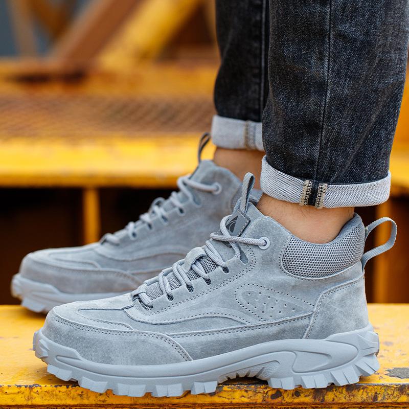 New Pigskin Anti Scalding Welding Shoes Male Puncture-Proof Indestructible Shoes Construction Site Safety Shoes Work Boots Men
