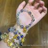 White Sugar Heart Agate Bracelet with Incense Ash Glaze - Fashion Niche Chain, Temple Scenic Area Night Market Bestseller