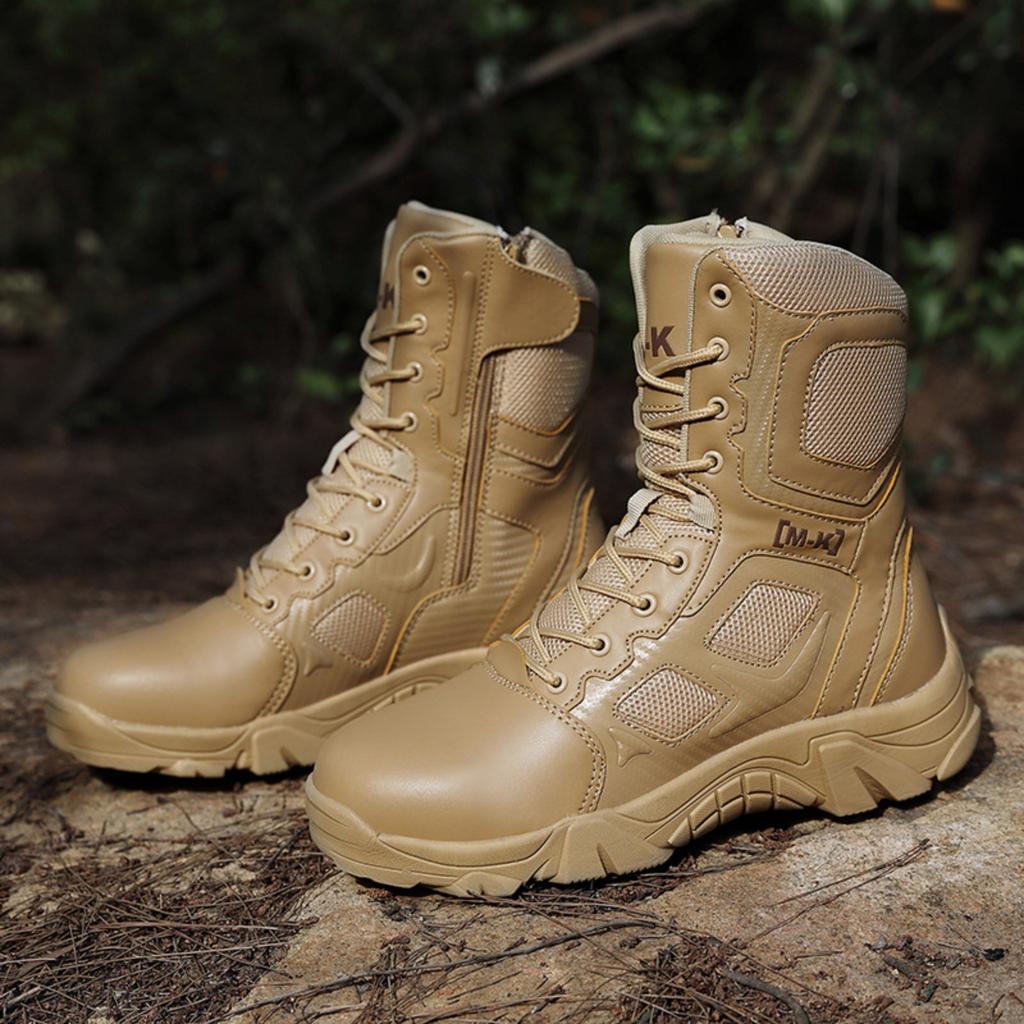 Men's Military Boots Steel Toe Shoes Anti-smash And Anti-puncture Outdoor Hiking Boots
