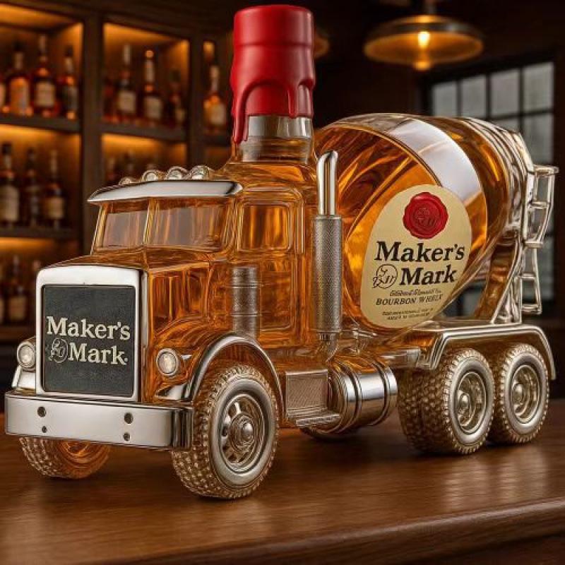 Creative red wine special-shaped sealed bubble whiskey vodka empty liquor bottle cement mixer truck whiskey bottle