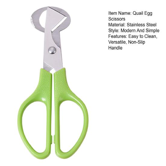 Quail Egg Scissors with Non-Slip Handle Egg Shell Cutter Stainless Steel Blade Egg Cutter Shears Easy Clean Kitchen Tool for Precise