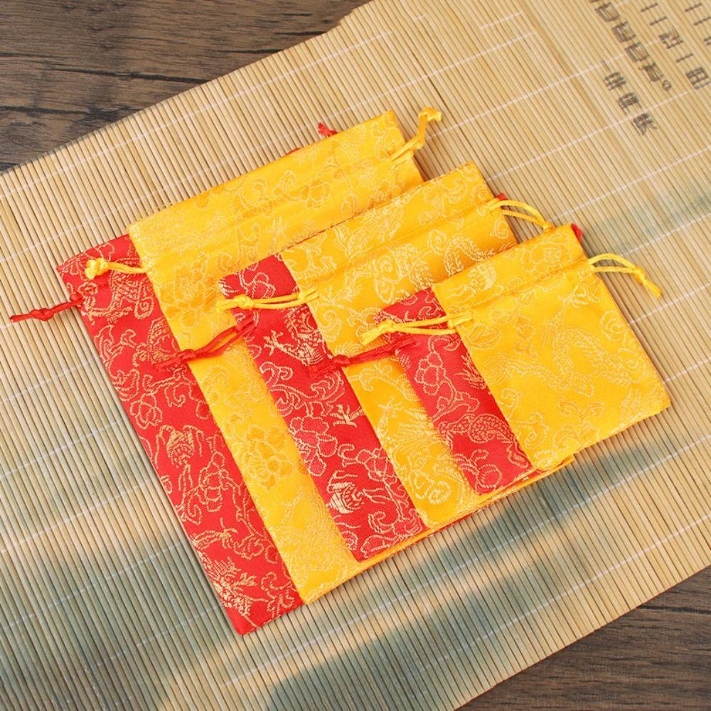 Dragon Embroidery Flower Drawstring Bag Storage Bag Festive Sugar Bag Canvas Flower Handbag  Party