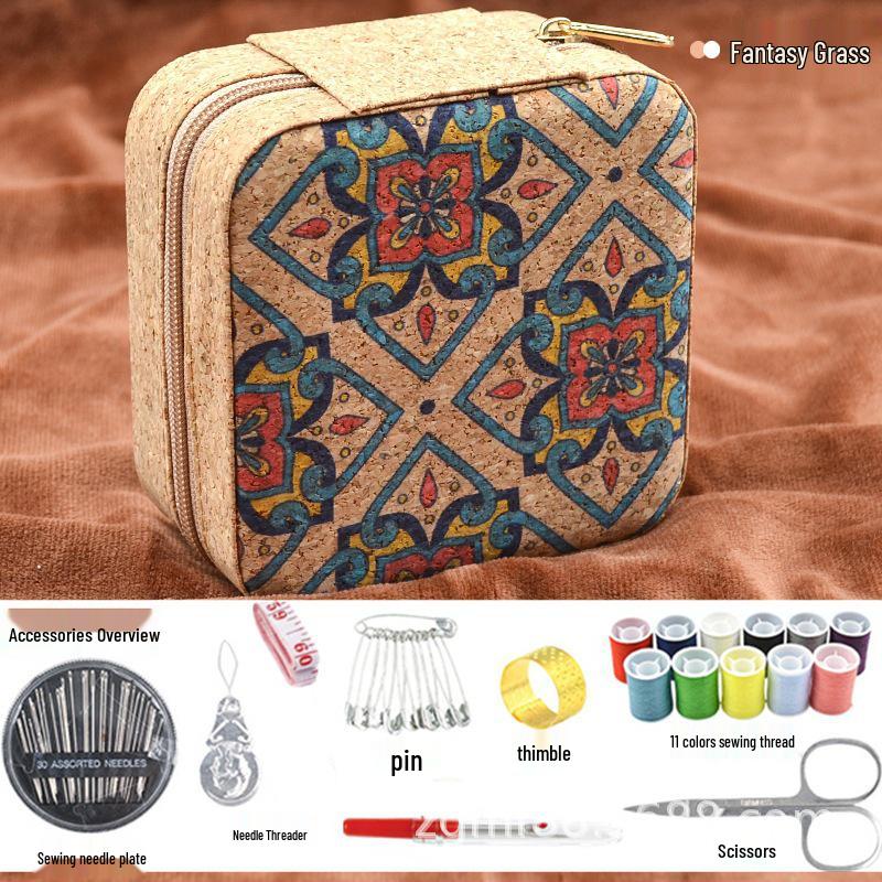 Portable 27-Piece Sewing Kit with Needle and Thread Box