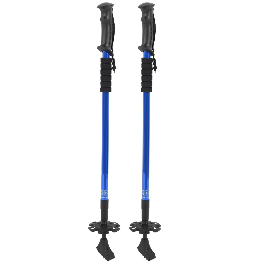 Trekking Pole Set Walking Stick Camping Hiking Ski Pole Shock Absorber Telescopic CrutchesBlue