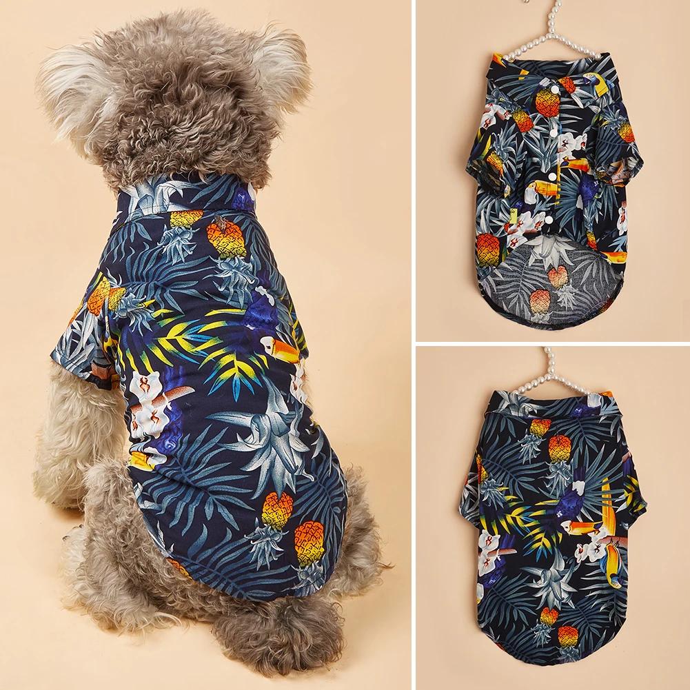 Hawaiian Style Pet Dog Clothes Dog Shirts for Small Medium Dogs Puppy Cat Clothing Ropa Perro Pug French Bulldog T Shirt