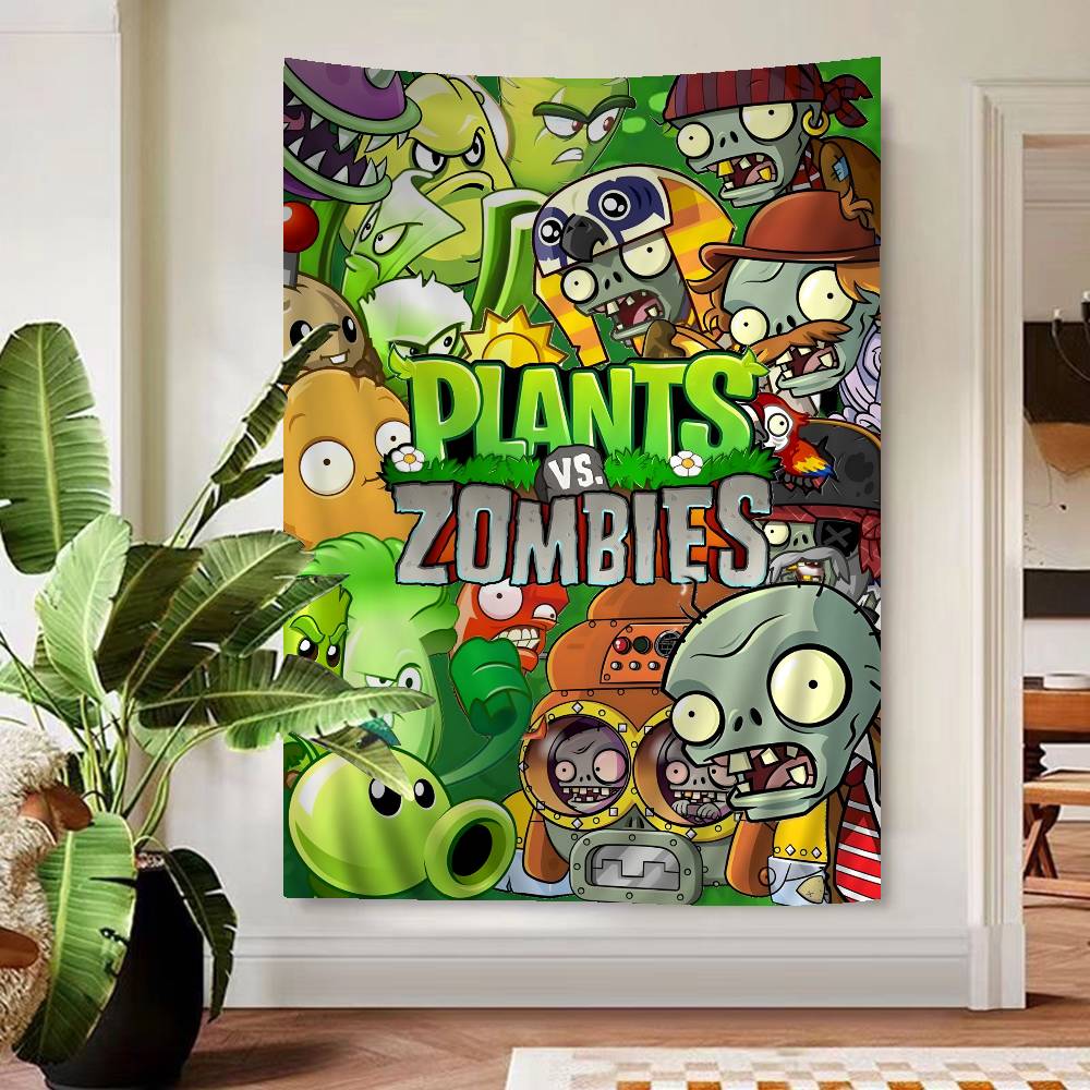 Classic Game PPlants Vs ZZombies Tapestry Wall Hanging Cheap Hippie Wall Hanging Bohemian Wall Tapestries
