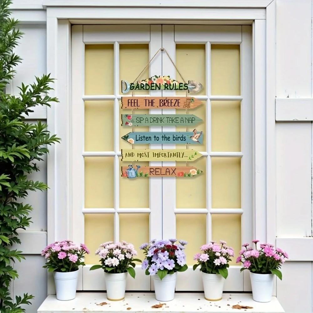 Rustic Style Retro Wooden Sign Ready To Hang Garden Hanging Sign Hanging Wall Plaque  Porch Decor