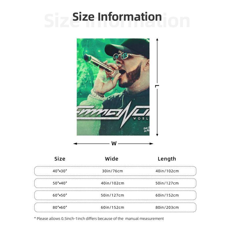 Custom Latin Urban Music Anuel AA Blanket Warm Fleece Soft Flannel Throw Blankets for Bedding Sofa Home Spring Autumn
