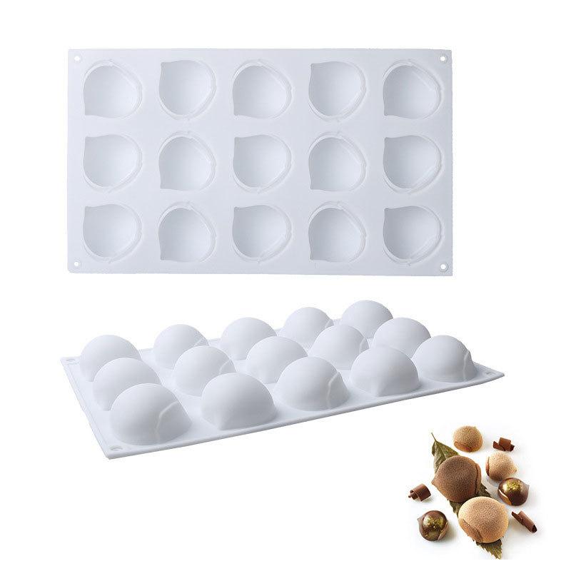 1PCS 15 Cavity Hazelnut Silicone Mold 3D Chestnut Mousse Mold Acorn Chocolate Mold Bakeware Mold Cake Decorating Tools