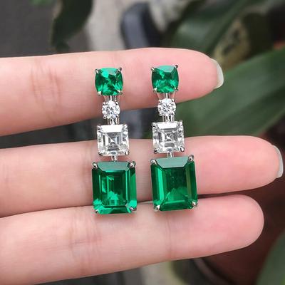 Orecchini eleganti in pietra verde per feste vintage, accessori eleganti, indossabili quotidianamente, regalo di compleanno per la mamma, gioielli alla moda
