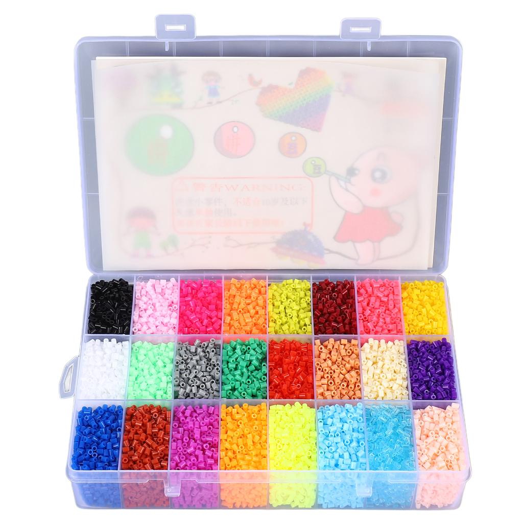 24 barevná sada tavných korálků 2,6 mm DIY 3D Stimulujte představivost Puzzle Sada tavných korálků pro děti