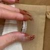 Zircon Full Diamond Heavy Industry Ring T Square Diamond Sugar Cube Lace Bright Galaxy Ring Half Ring Diamond Row Ring