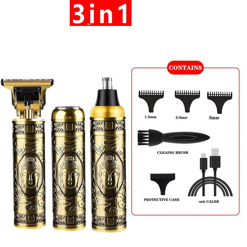 3-in-1 Electric Grooming Kit: Shaver, Hair Clipper & Nose Trimmer