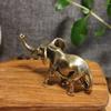 Antique Brass Elephant Tea Pet Miniature Simulation Animal Ornaments Collection Crafts Home Desktop Decorations