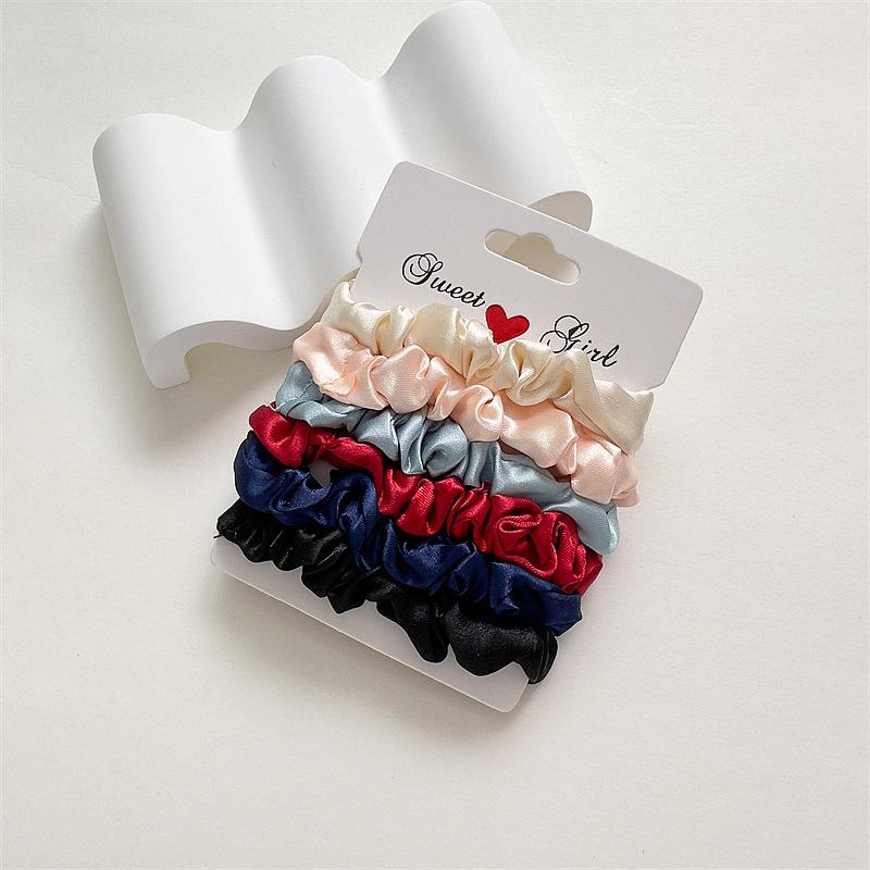 6 Pcs Fashion Simple Satin Wrinkled Headbands For Women Girls Party  Hair Accessories