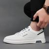Men's Shoes 2025 Spring New Korean Version Trend Versatile White Shoes Men's Leather Thin Casual Breathable Board Shoes Men