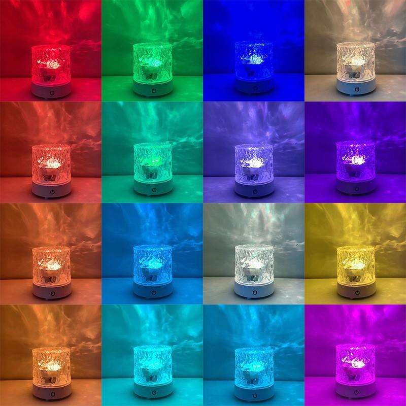 LED wiederaufladbare USB-Umgebungstischlampen RGB Water Wave Desktop dekorative Lampe