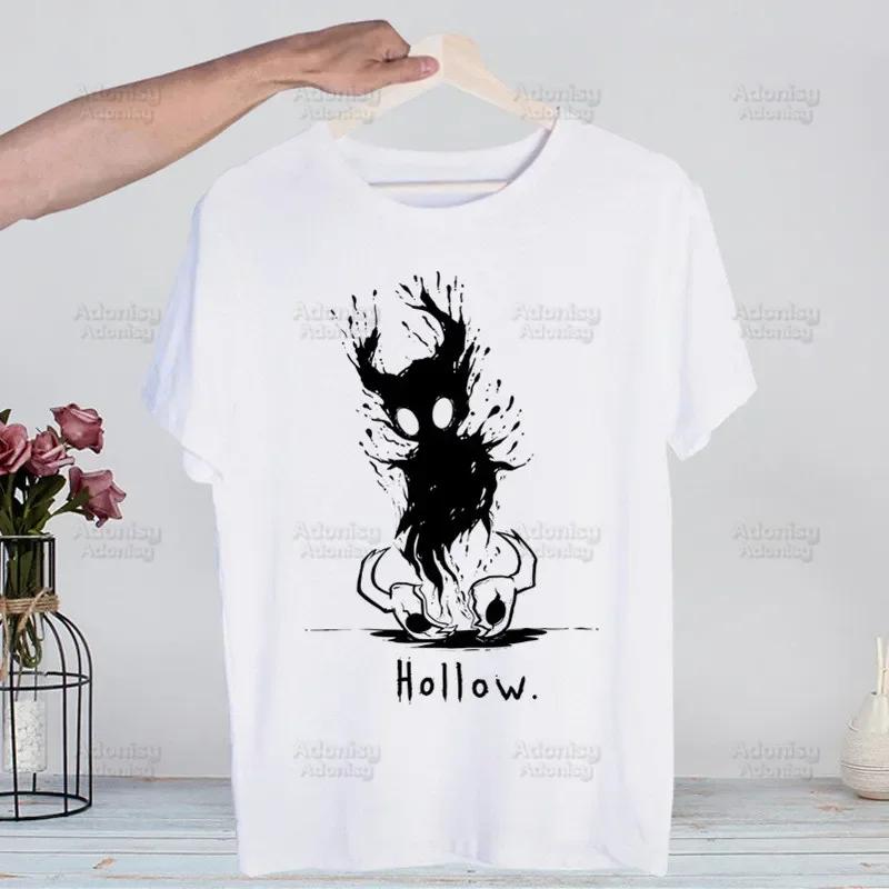 Hollow Knight Game Shirt Funny Vintage Crew Neck Men's Hollow Knight Anime T-Shirt Women Top Tee Streetwear