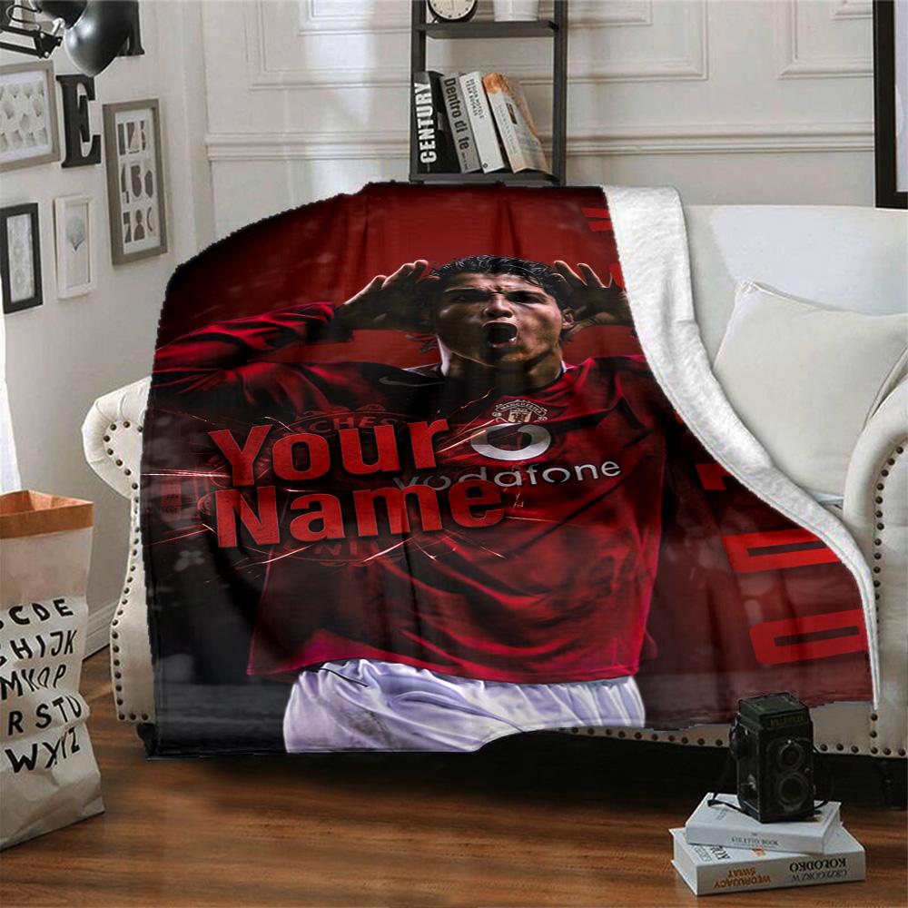 Cristiano Ronaldo (157) Customize Your Name Blanket Throw Customizable Blanket Comfortable Suitable for Bedding Home Decor Chair Couch All-Season Use