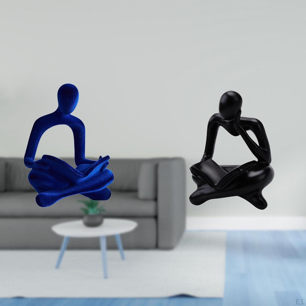 Human Figurine Abstract Thinker Statue Decoration Ornament Sculpture for Tabletop Living Room Shelf