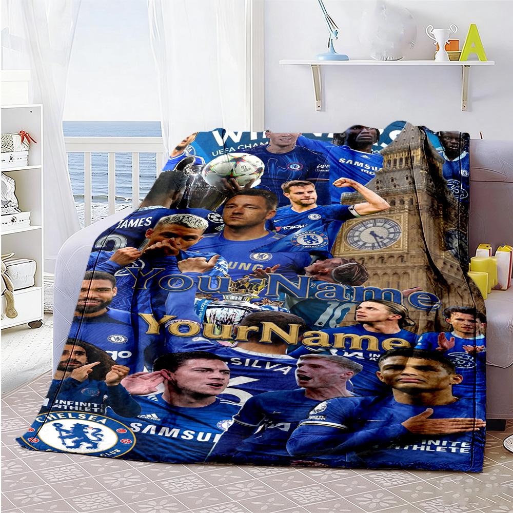 Chelsea Customize Your Name Blanket Multi-purpose Personalized Blanket Soft & Cozy for Office Bedding Chair Couch Four Seasons Universal