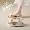 Small fragrant style bow platform sandals female summer wear retro fairy style with skirt small height increase Roman shoes