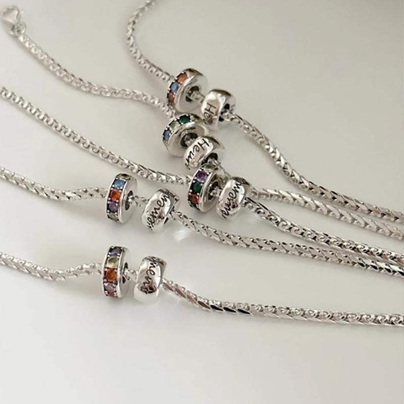 foxanry Pulseira multicolorida de zircônia para mulheres, casais, vintage, geométrica simples, festa de aniversário, acessórios de joias, presentes