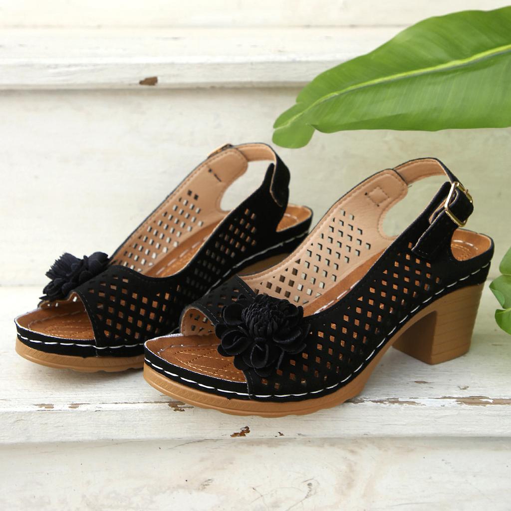 2025 foreign trade summer new women's high-heeled sandals large size fish mouth thick heel casual high-heeled sandals