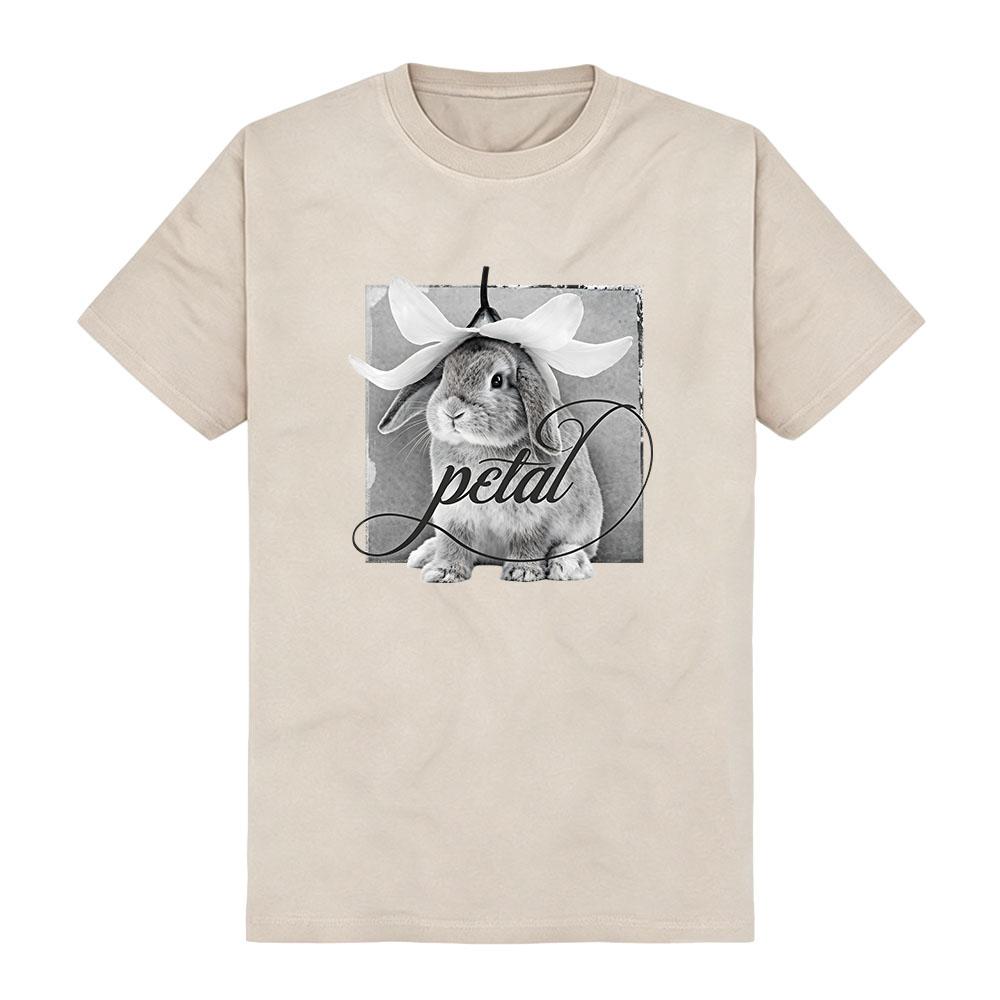 Bunny Petal Tile Photo T-Shirt Ariana Grande Singer Design Tshirts Short Sleeve Cotton Soft Tees Women Men Clothes Graphic Merch