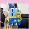 Toddler Kids Backpack With Cartoon Car Prints And Star Decor For Education