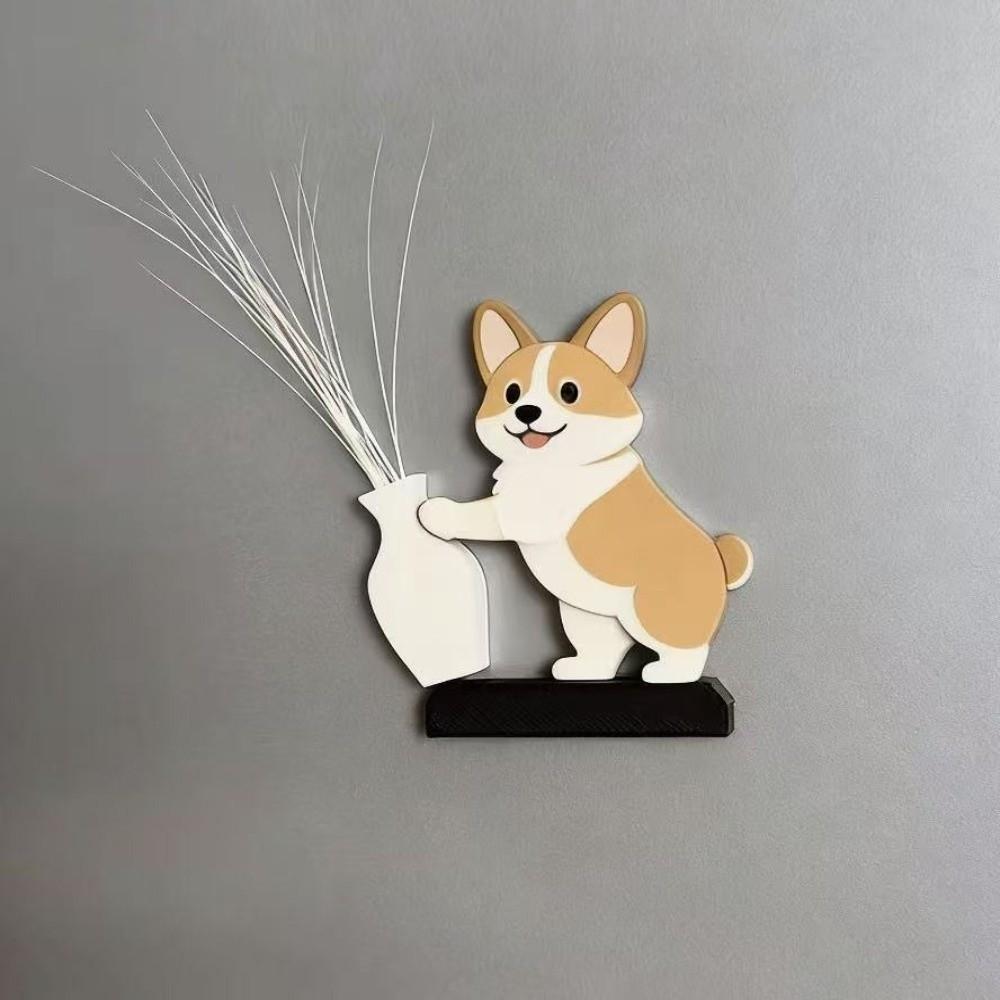 Kreativer Katzen-Kühlschrankmagnet Acryl-Haustierhaarsammler Kühlschrankmagnet Vasendekor Küchengebrauch