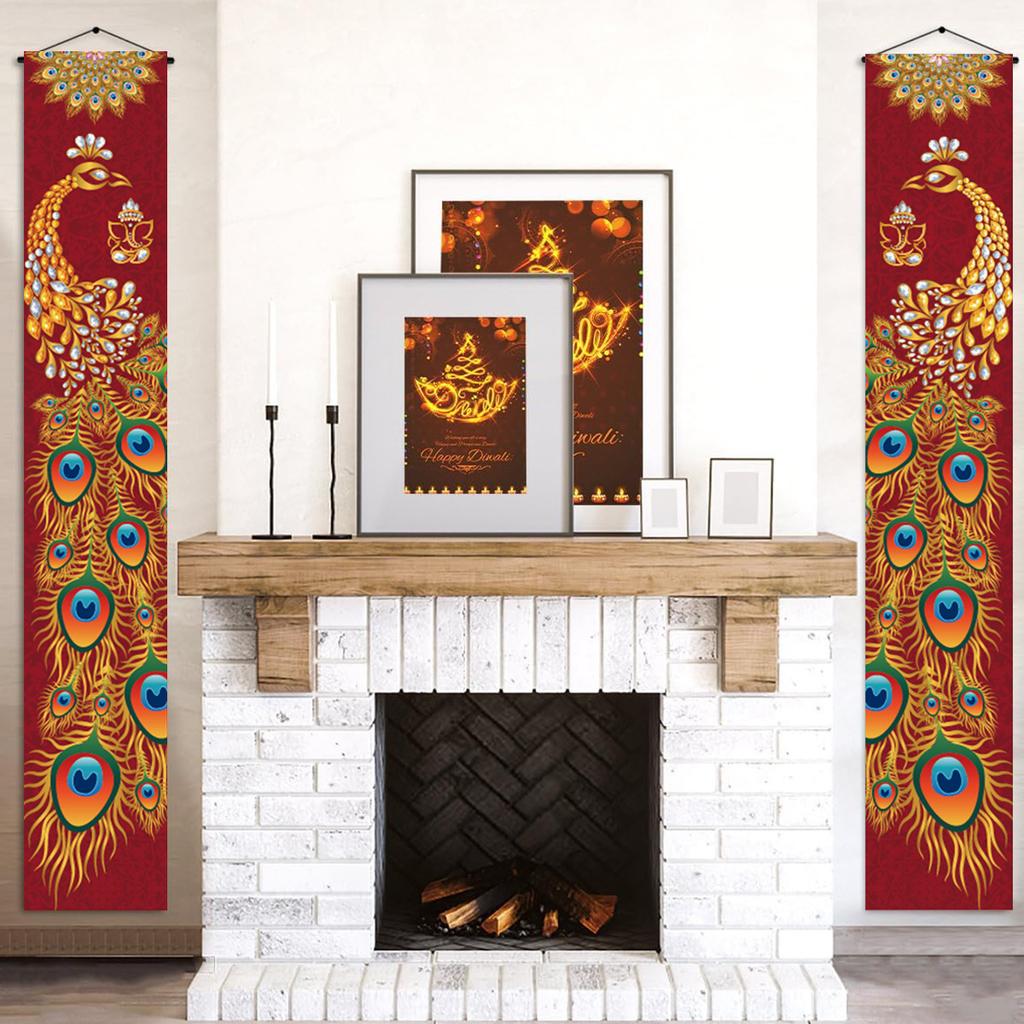 Indian Diwali Outdoor Party Party Decoration Porch Couplet Polyester Cloth Flag