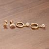 4PCS Luxury Star Moon Stainless Steel Zircon Stud Earrings Set For Women Simple Flower Earring Classic Huggie Daily Jewelry