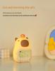 Rechargeable Capybara Silicone Alarm Clock & Dimmable Night Light LED
