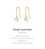 Sterling Silver Magnolia Ear Hook Earrings - Niche Design, Fresh and Sweet Studs