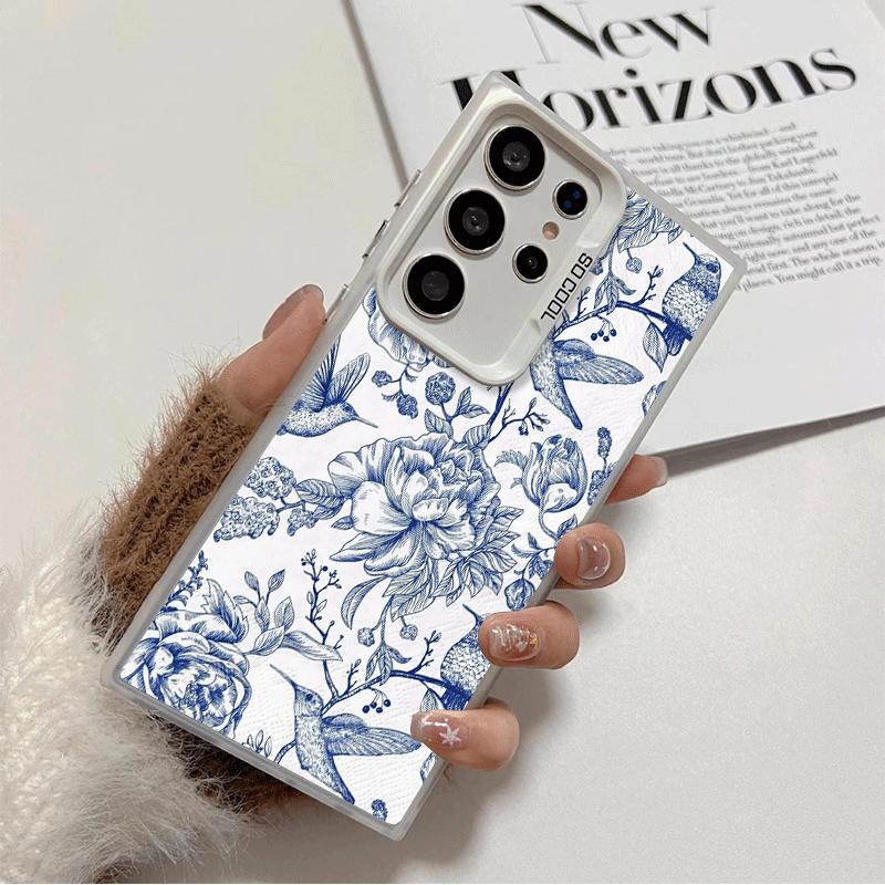 

Blue And White Porcelain Pattern Soft Phone Case for Samsung Galaxy S24 S25 FE S26 Edge S23 Ultra S22 Plus S21 + Shockproof Cove Samsung S25 FE