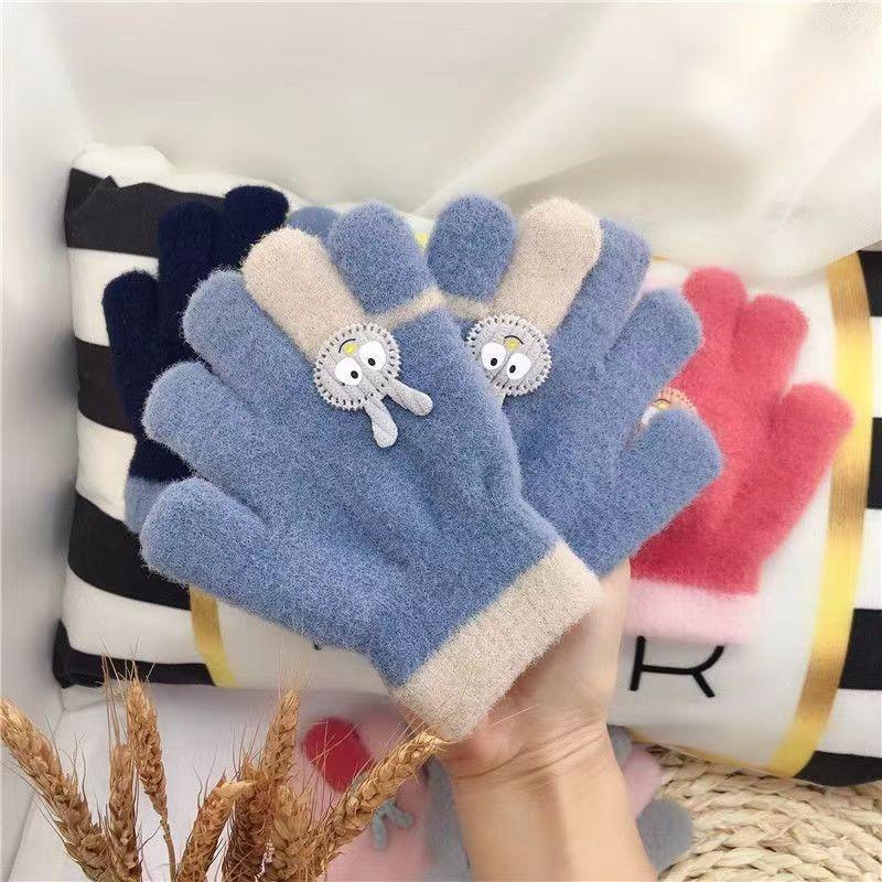 Children's gloves cute baby warm gloves cold gloves student full finger gloves children's gloves