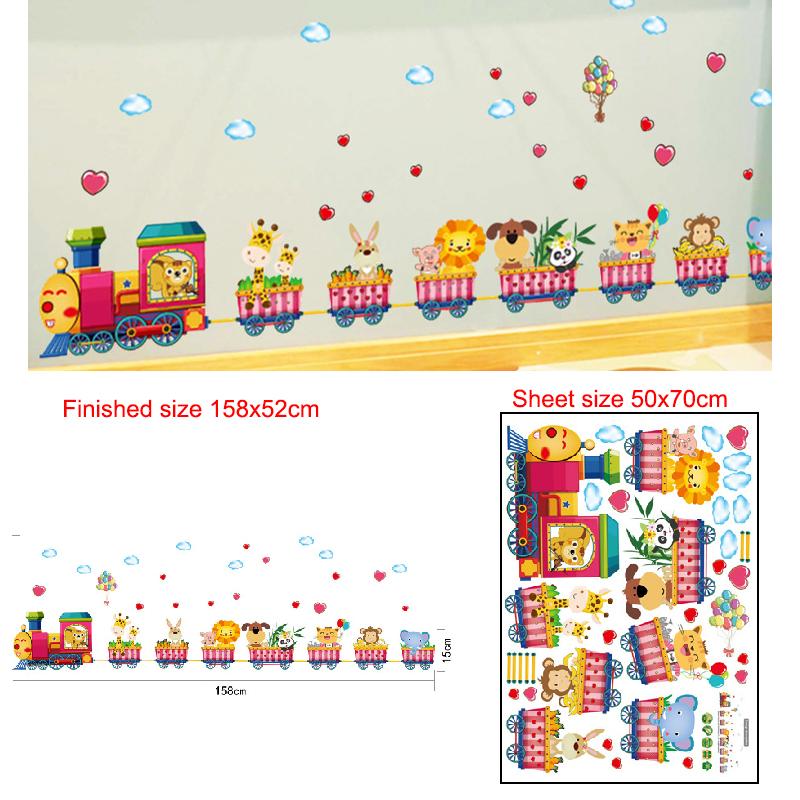 Removable Cartoon Wall Stickers for Kids Room Kindergarten Creative Christmas Birthday Gift Decals