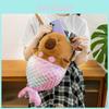 Cartoon Mermaid Water Pig Plush Backpack With Large Capacity For Girls And Teens
