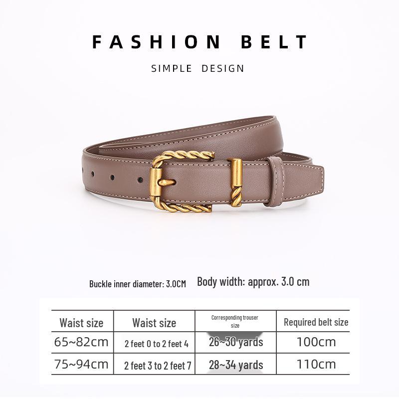 Women s 2026 Stylish Black Belt with Pin Buckle for Jeans 110 cm
