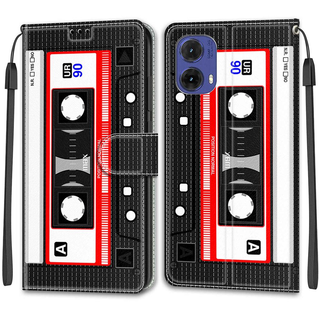 Luxusní lakované kožené pouzdro Wallet Book Style Ochranný kryt pro Motorola Moto G85 5G/G75/G55 5G/G35/G34 5G/G24/G04/G15/G05/G84 5G/G54 5G/G24 Power