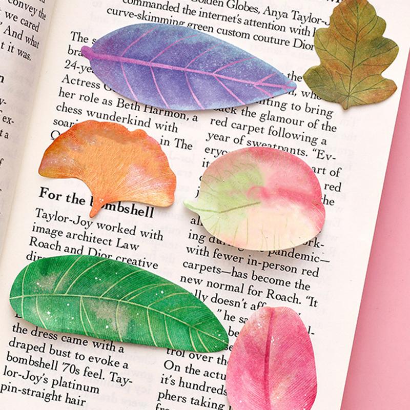 1 Piece Kawaii Stationery Natural Plant Leaf Sticky Note Memo Pad Office Planner Sticker School Supplies