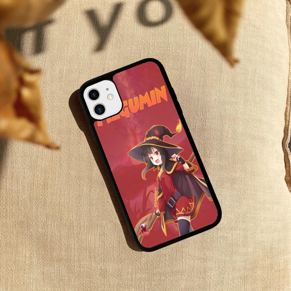 Megumin Anime K-KonoSubaS Phone Case Silicone PC+TPU For For IPhone 11 12 13 14 15 16 Plus Pro Max Cover