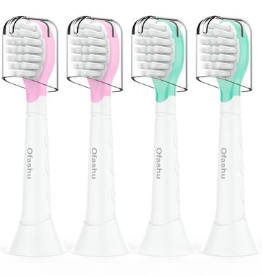 Ofashu Replacement Brushes for Philips Sonicare Electric Compact Replacement Brushes for Kids Ages 3 and Set of 4 Children, Toothbrush Up, Mini,