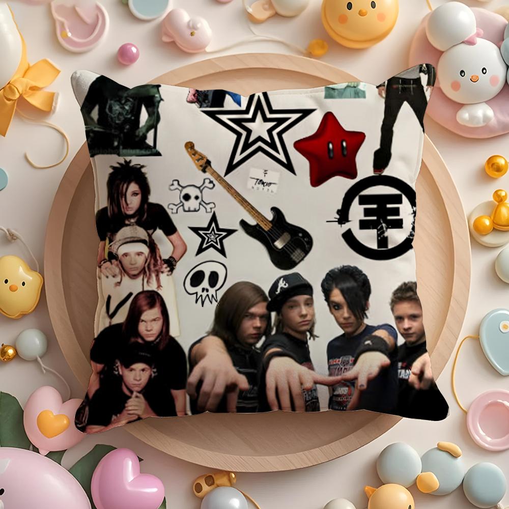 Rock Band T-Tokios H-Hotels Pillow Case Soft Plush Fabric Double-Sided Printed Cushion Cover Warm Winter Sofa Pillow Case