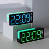 LED Digital Alarm Clock Atmosphere Light Date Teperature Week Display DST Snooze Table Clock 12/24H Brightness Adjustment