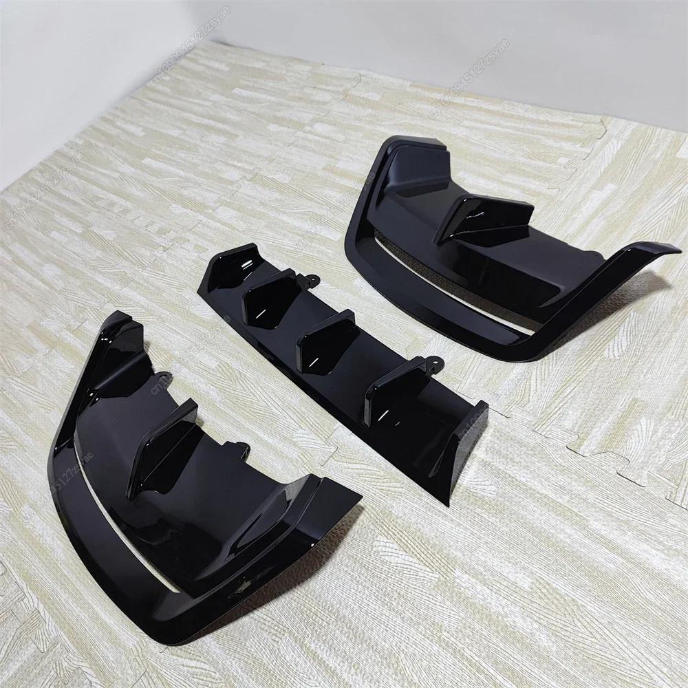 Car Rear Bumper Diffuser Splitters Spoiler Plate Lip Protector Cover For BMW I3 2022 2023 2024 Gloss Black ABS Body Kits Tuning