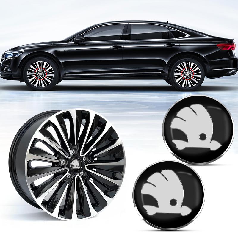 4pcs 56mm Car Wheel Center Hub Cap Rim Cover Emblem Stickers For Skoda Sharp Sharp Crystal Sharp Rapid Speed Pye Ye Di Trunk