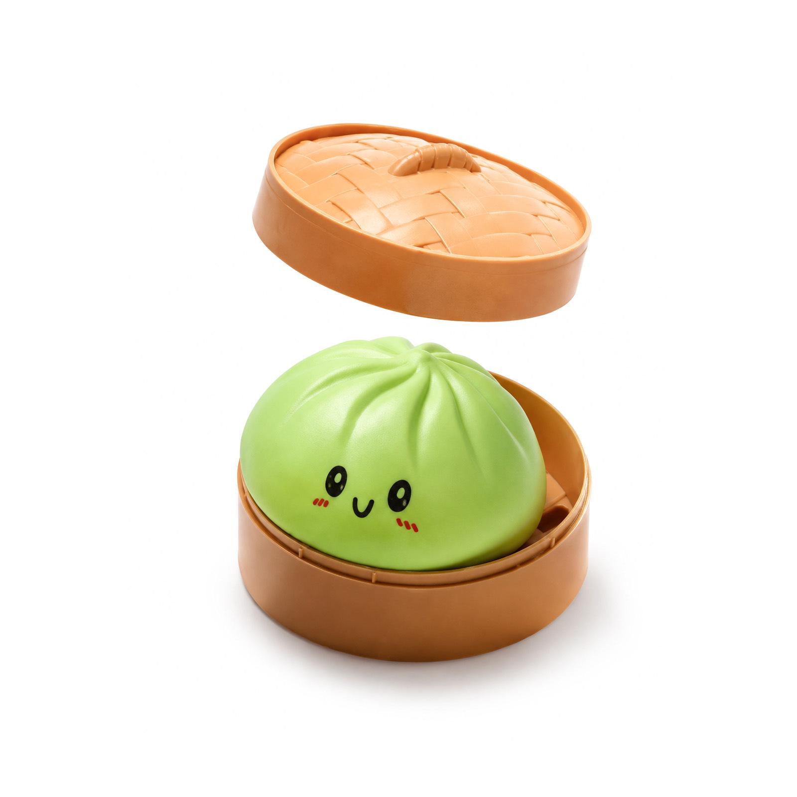 DOWMOO Smiling Face Steamer Basket Toy - Realistic, Soft, Slow Rebound Baozi Shape for Stress Relief 1 piece трава зеленый